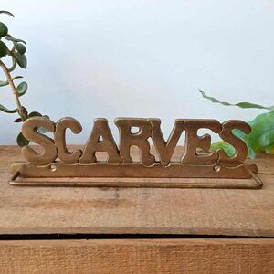 Vintage Brass Scarf Wall Mounted Holder or Hanger